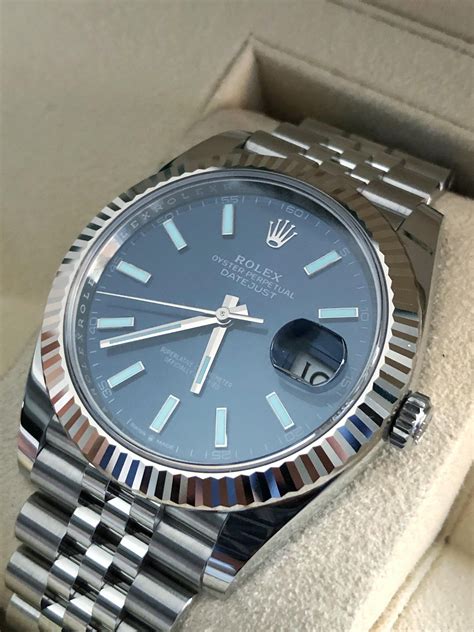 gold and silver rolex blue face|blue face rolex datejust.